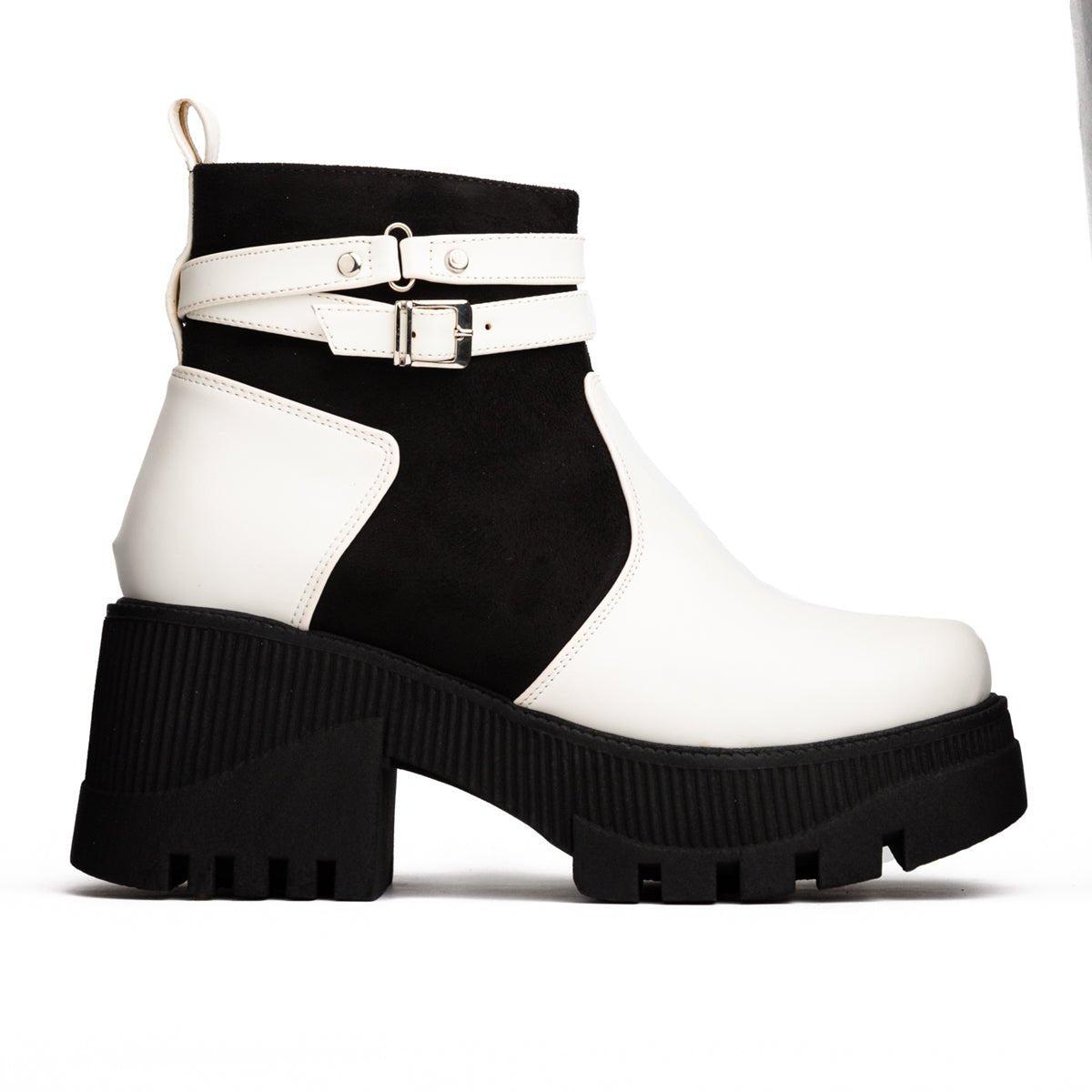BOTAS MUJER ITALA BLANCO NEGRO - 5