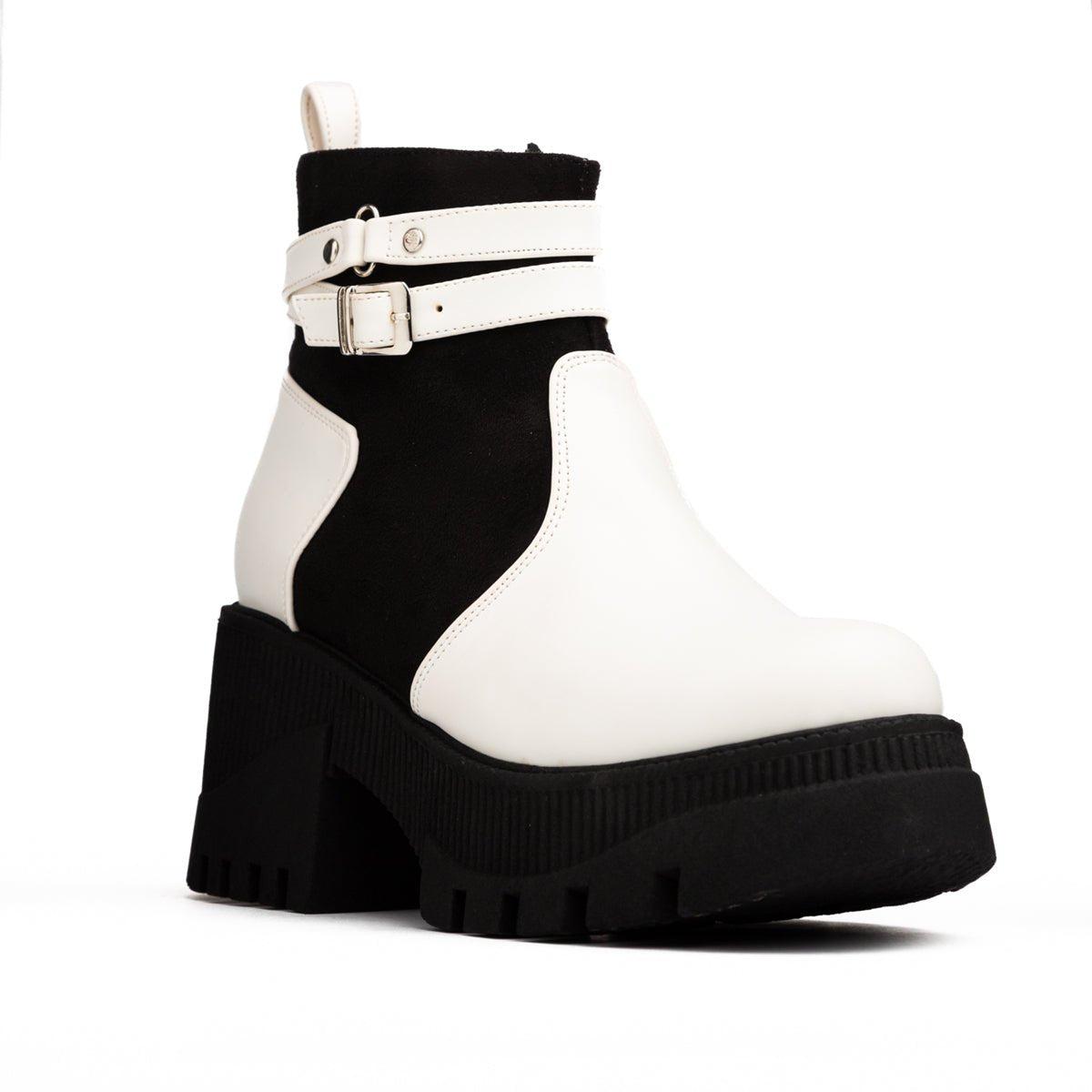 BOTAS MUJER ITALA BLANCO NEGRO - 6