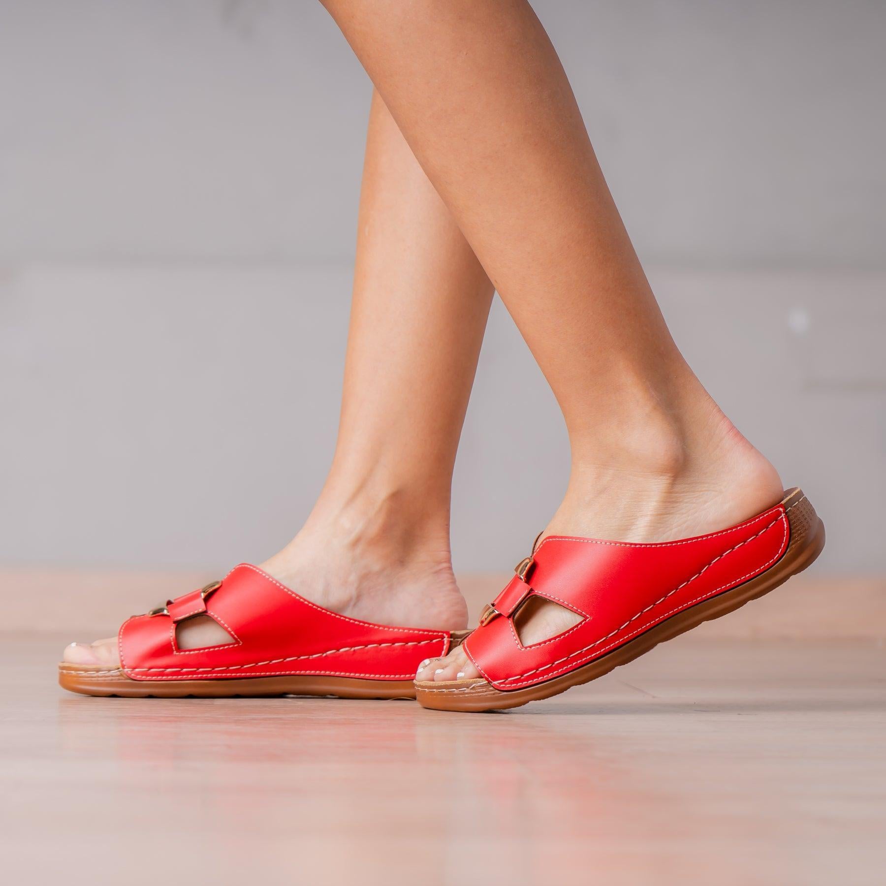 SANDALIAS CASUALES MUJER PRINODAH ROJO - 1