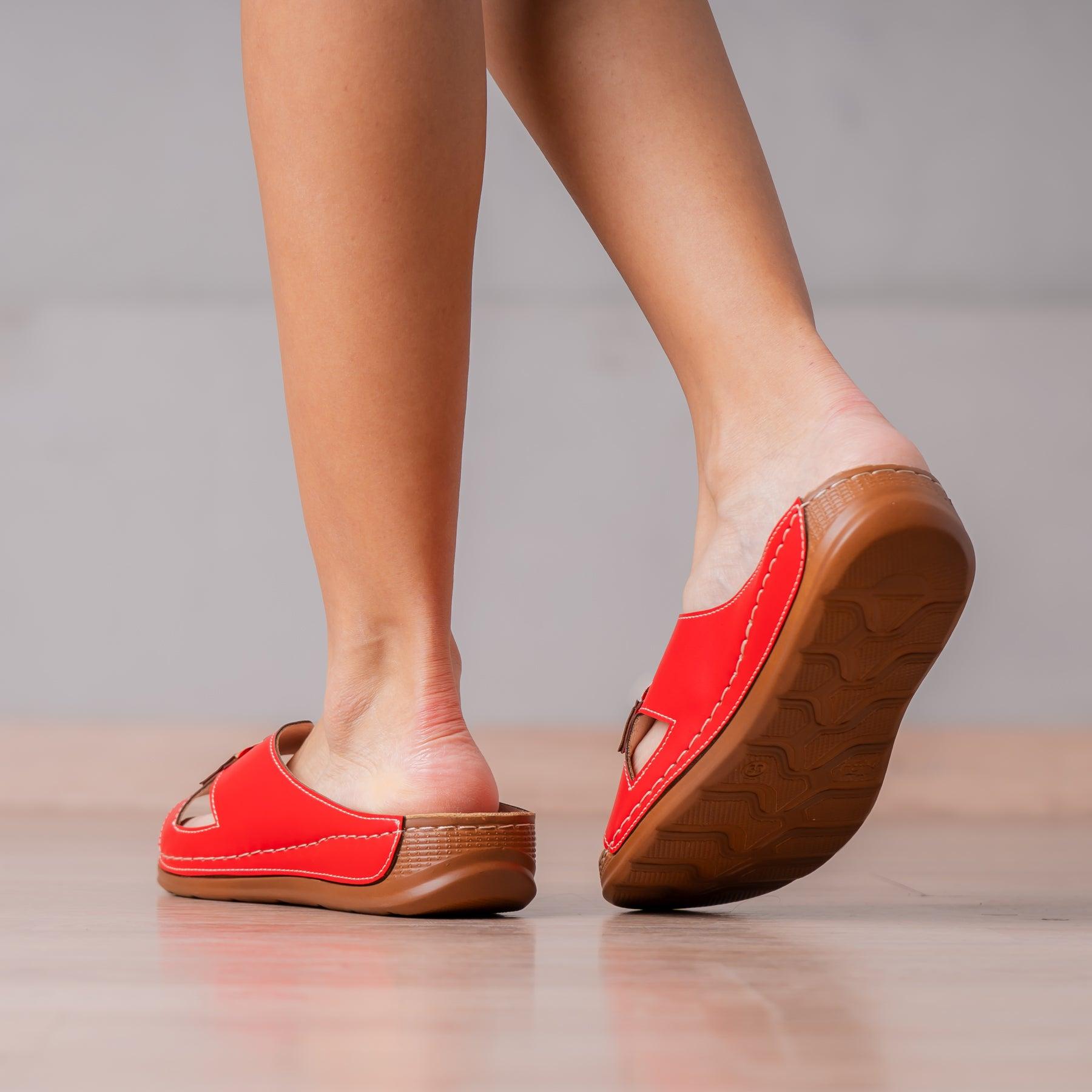 SANDALIAS CASUALES MUJER PRINODAH ROJO - 3