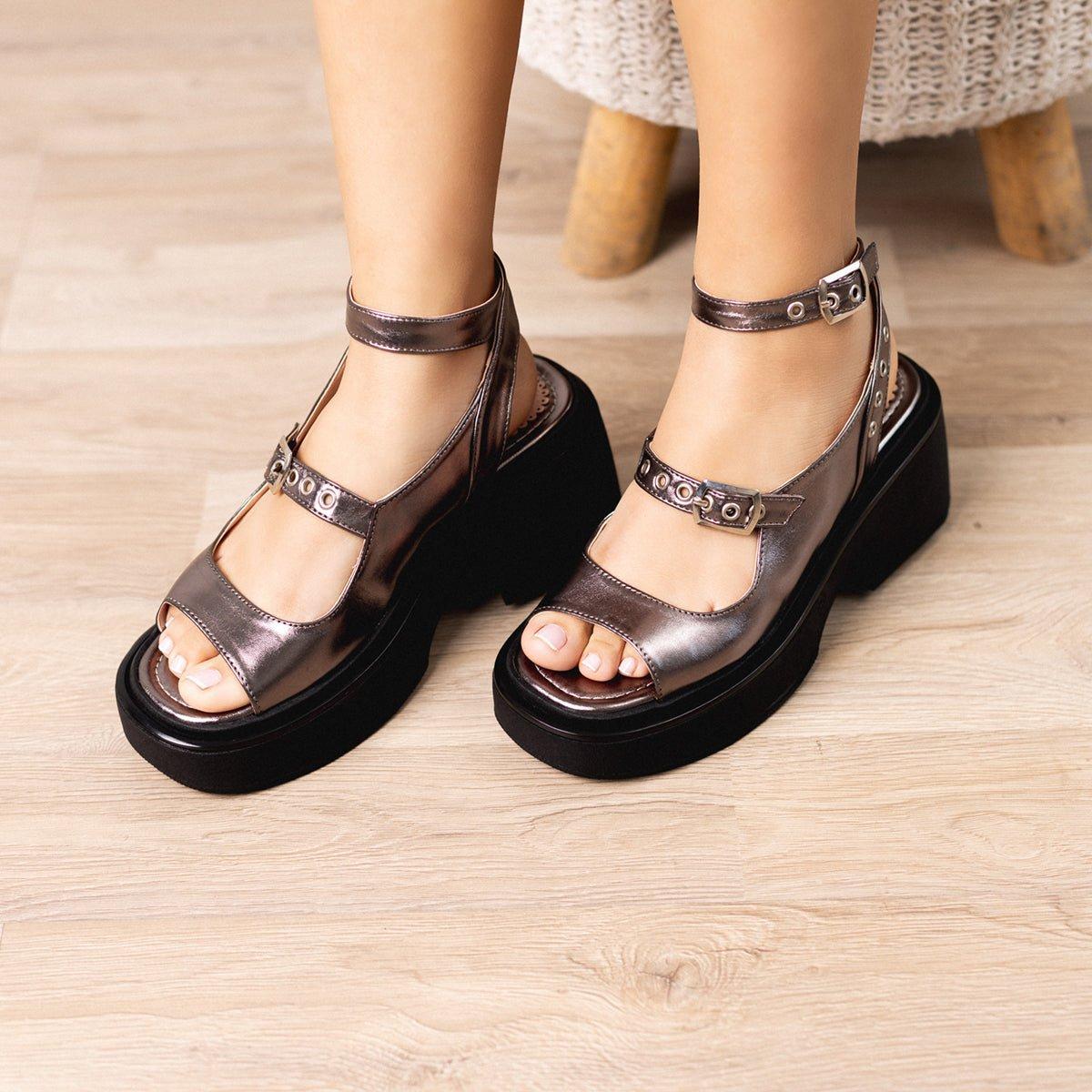 SANDALIAS CASUALES MUJER VASELA PLATEADO - 1