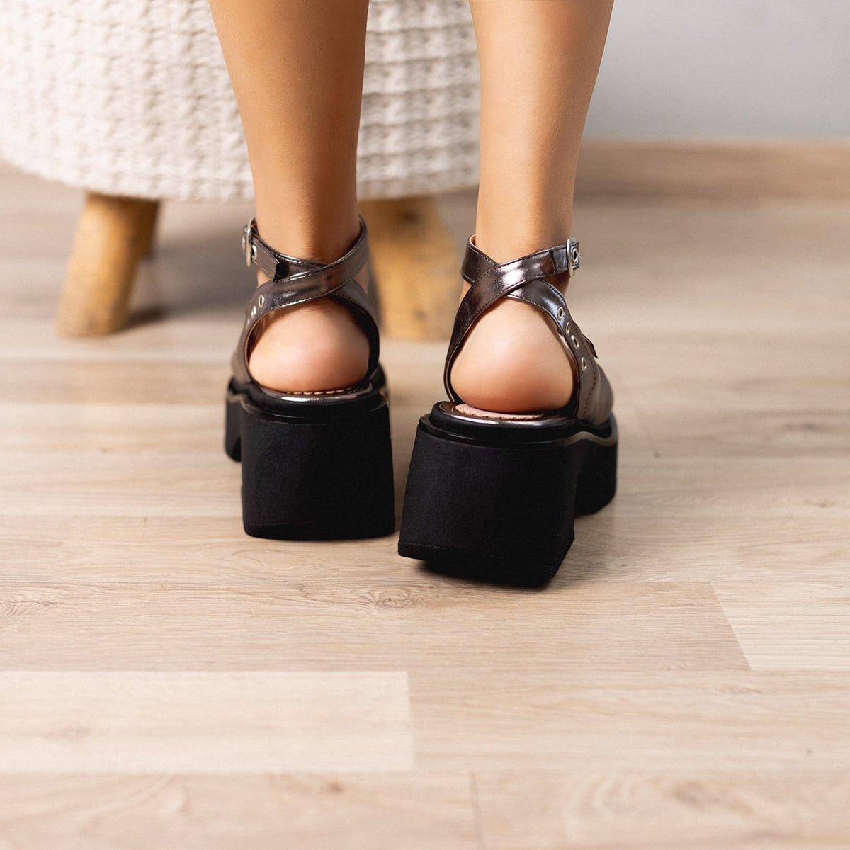 SANDALIAS CASUALES MUJER VASELA PLATEADO - 3