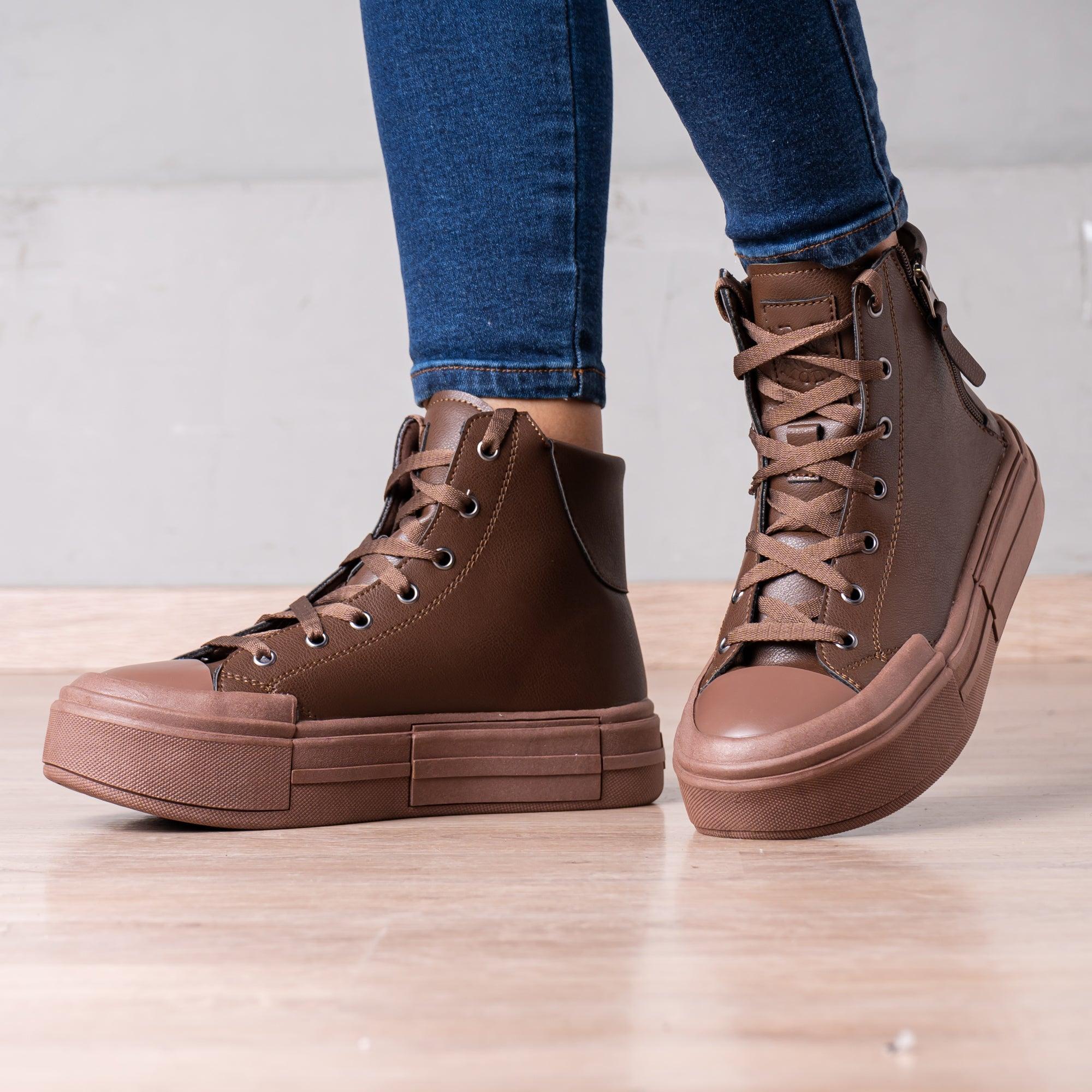 ZAPATILLAS URBANAS MUJER YUZHEN MARRÓN - 1
