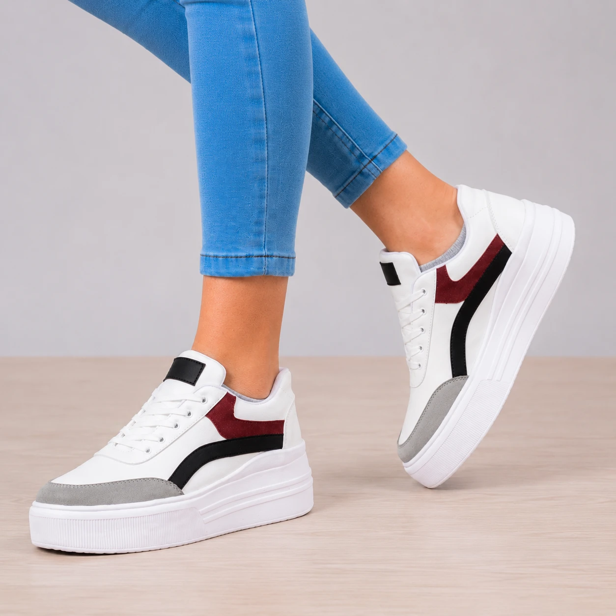 ZAPATILLAS URBANAS MUJER LOOP GUINDA - 1