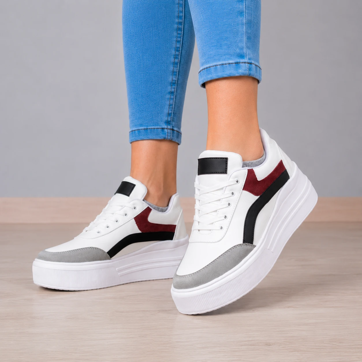 ZAPATILLAS URBANAS MUJER LOOP GUINDA - 5