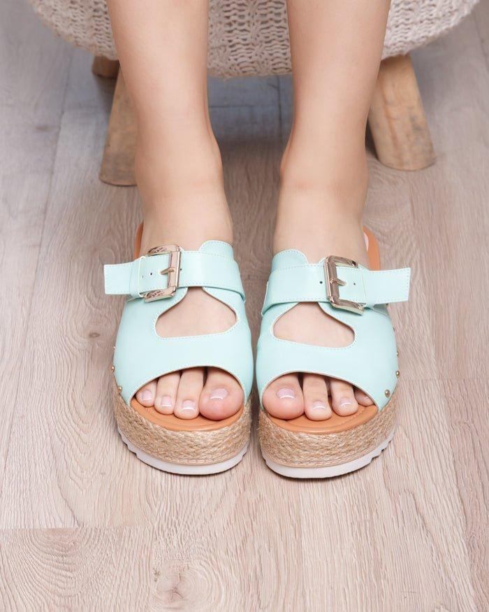 SANDALIAS CASUALES MUJER SERENA VERDE AGUA - 1