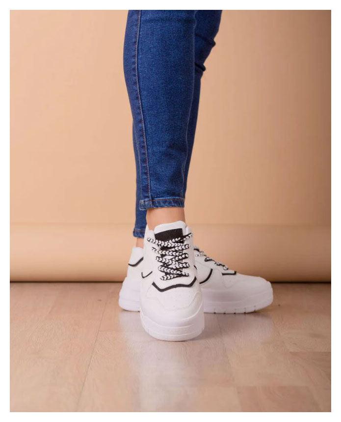 ZAPATILLAS URBANAS MUJER RULES BLANCO Y NEGRO - 2