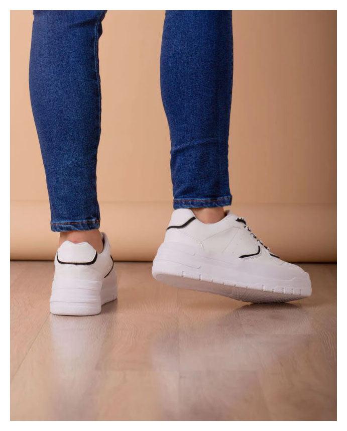 ZAPATILLAS URBANAS MUJER RULES BLANCO Y NEGRO - 3