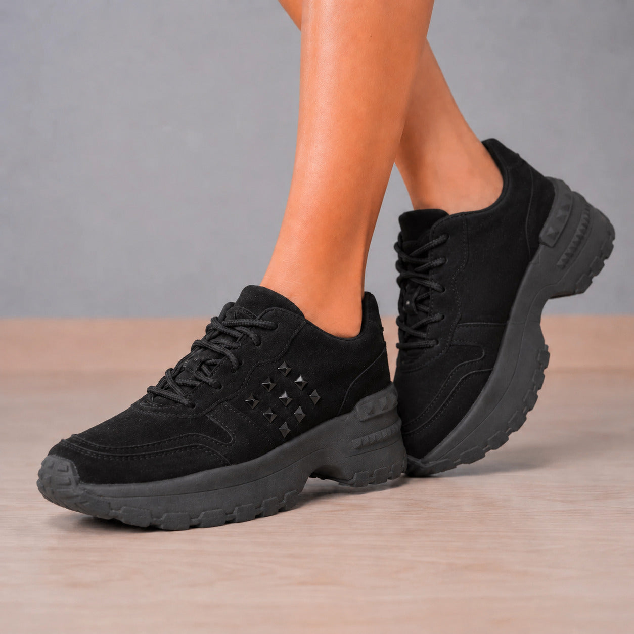 ZAPATILLAS URBANAS MUJER TALAVERA NEGRO GAMUZA - 5