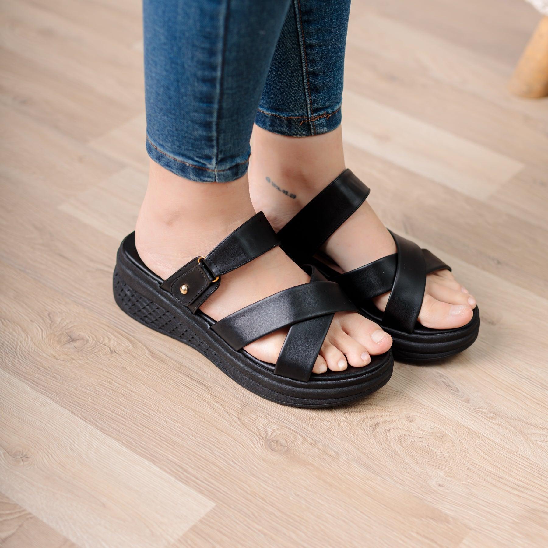 SANDALIAS CASUALES MUJER ORNELLY NEGRO - 1