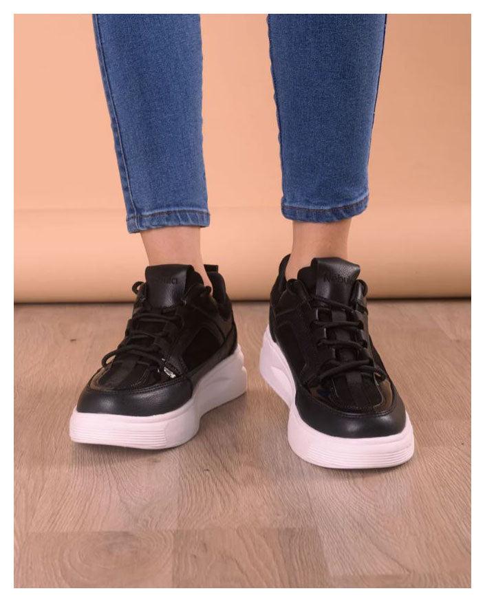 ZAPATILLAS URBANAS MUJER AMELIE NEGRO GAMUZA - 2