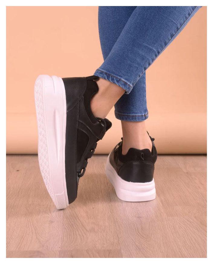 ZAPATILLAS URBANAS MUJER AMELIE NEGRO GAMUZA - 3