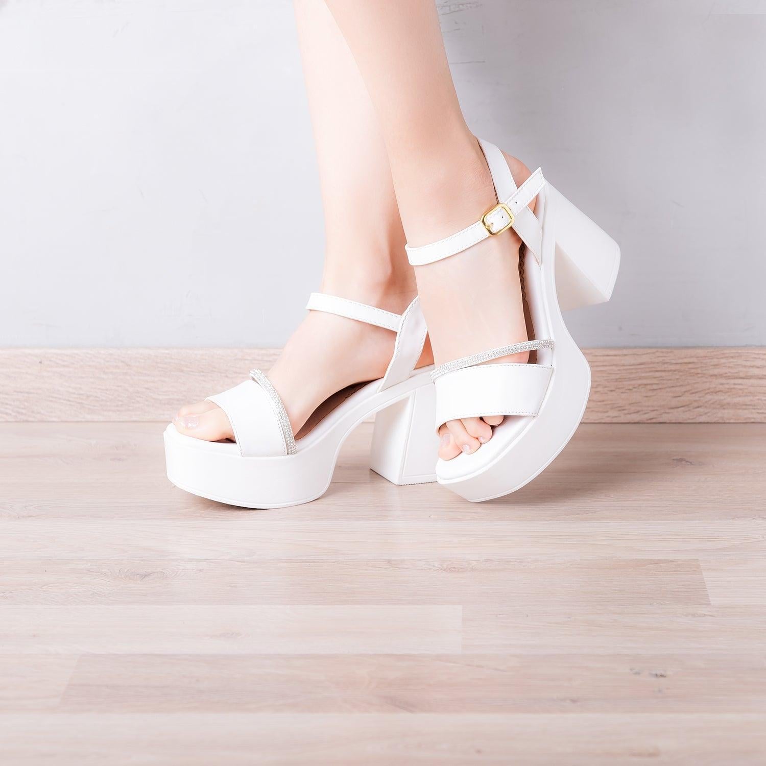 SANDALIAS DE VESTIR MUJER DEMAR BLANCO - 1