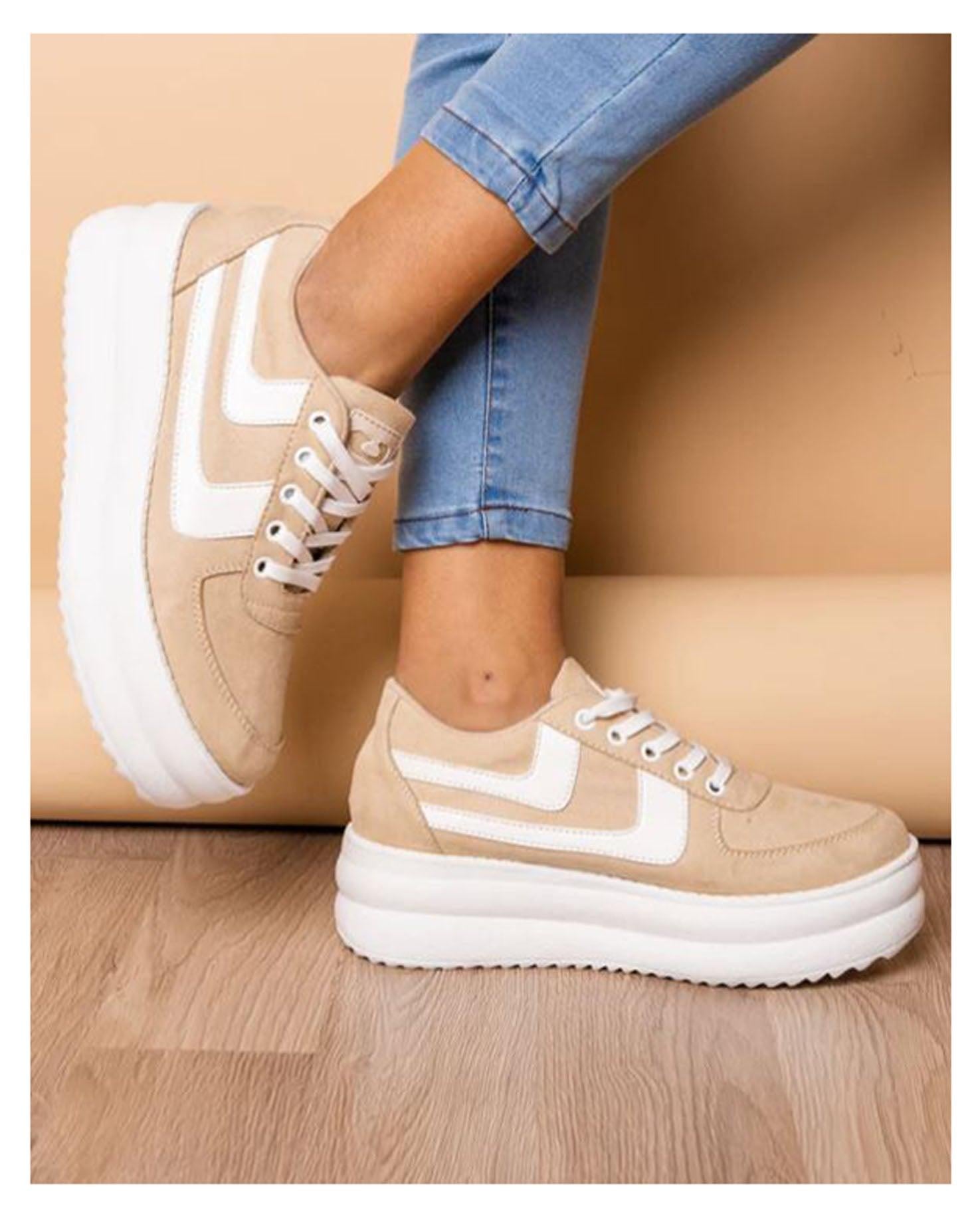 ZAPATILLAS URBANAS MUJER SANTANDER BEIGE - 1