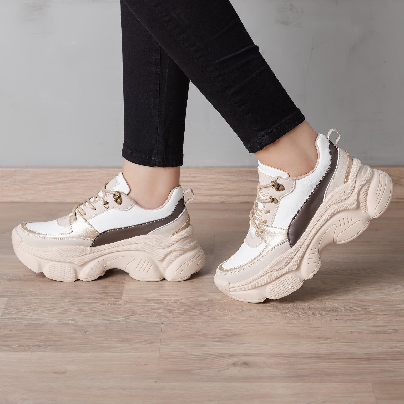 ZAPATILLAS URBANAS MUJER PASTONI BEIGE - 1