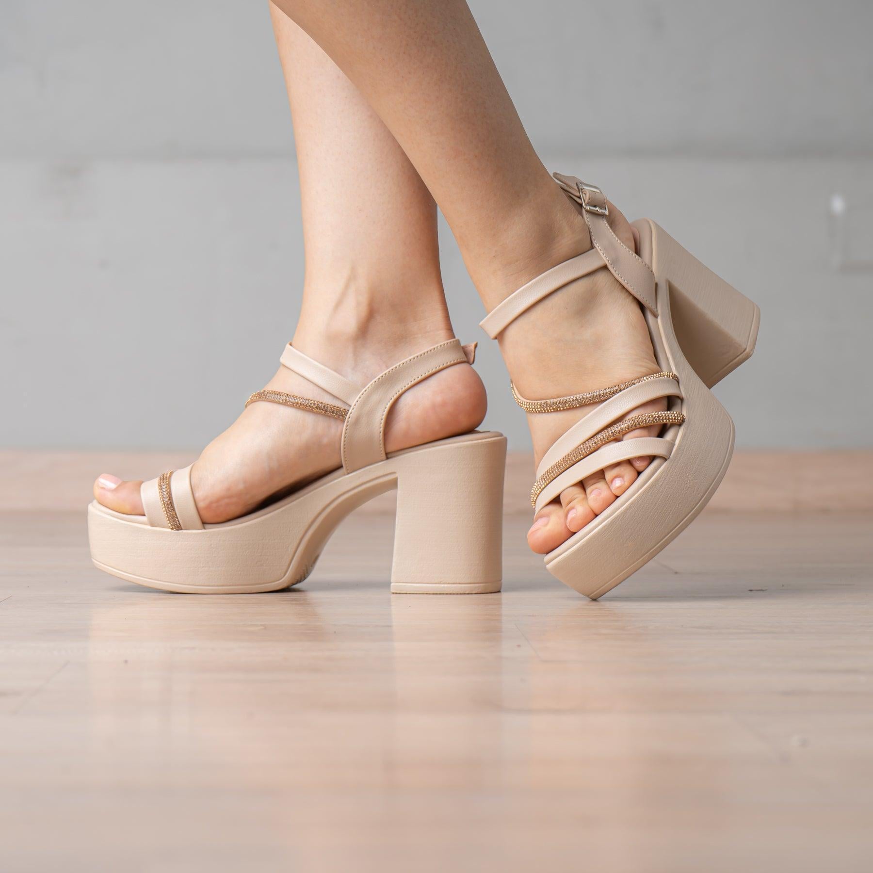 SANDALIAS DE VESTIR MUJER KARILOH BEIGE - 1