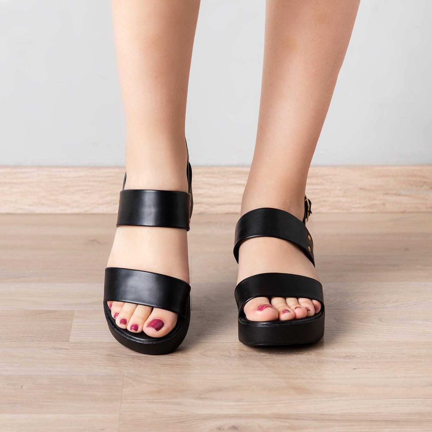 SANDALIAS MUJER PEVES NEGRO - 2