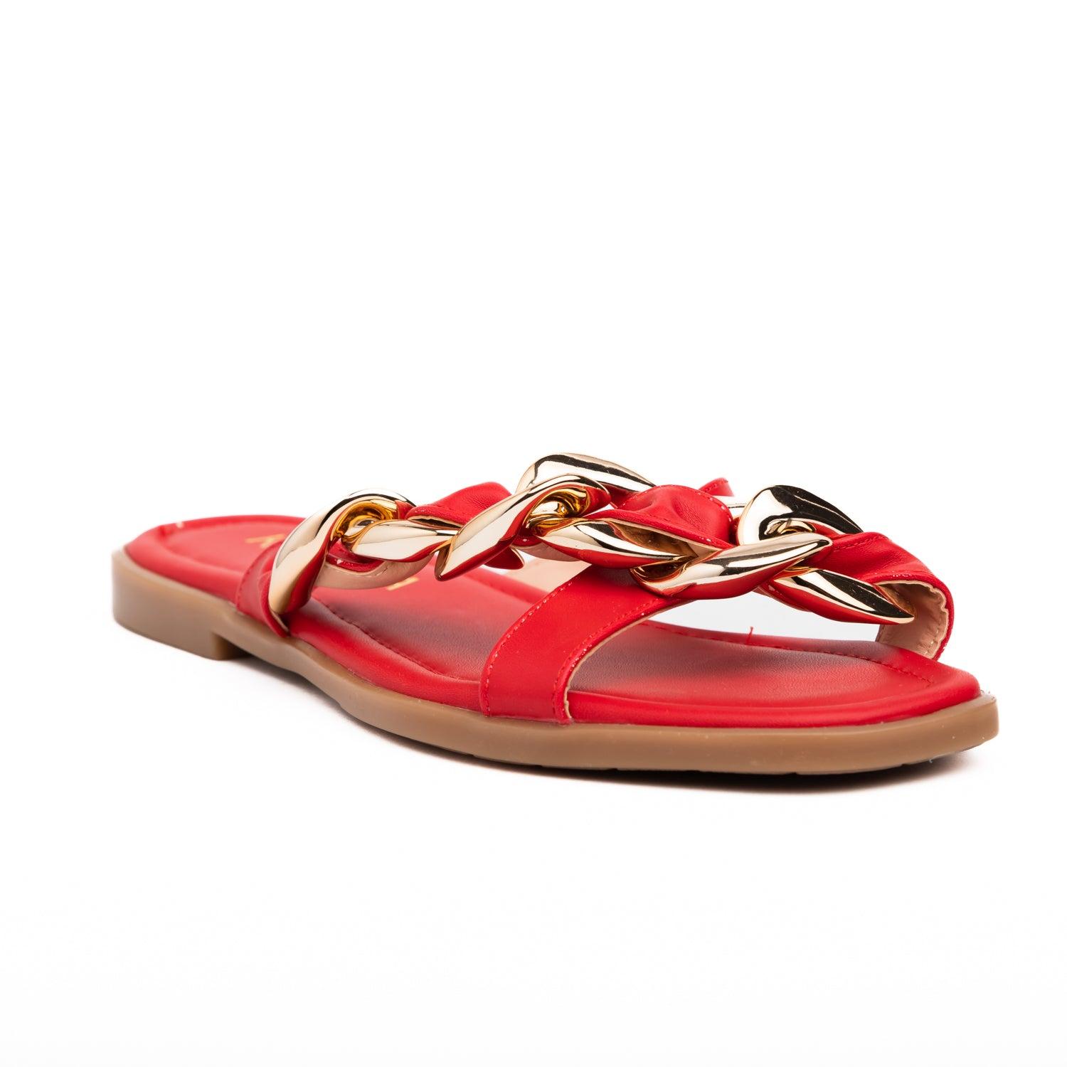 SANDALIAS CASUALES MUJER DELMAS ROJO - 3