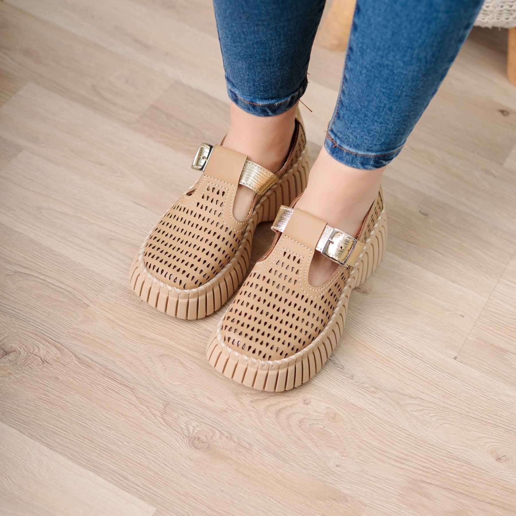 SANDALIAS CASUALES MUJER VESTY CAMEL - 1