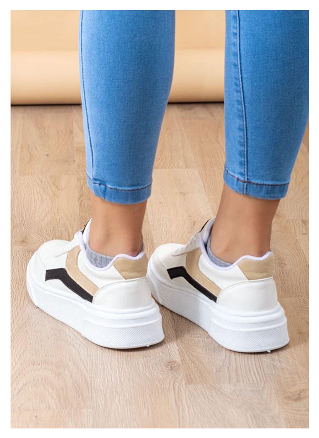ZAPATILLAS URBANAS MUJER MACARENA NEGRO Y BEIGE - 2