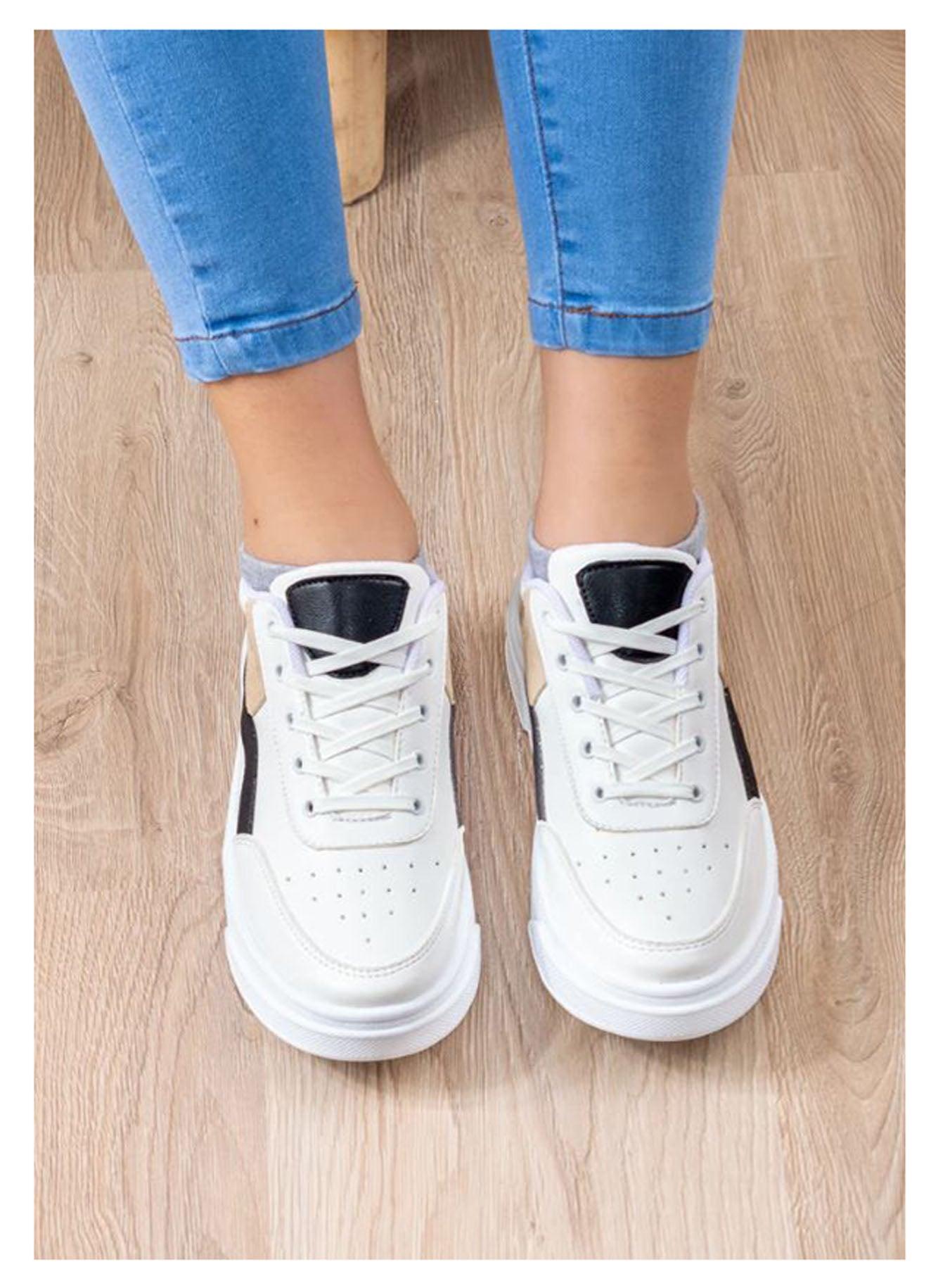 ZAPATILLAS URBANAS MUJER MACARENA NEGRO Y BEIGE - 3