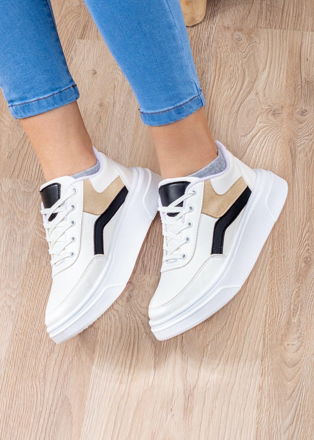 ZAPATILLAS URBANAS MUJER MACARENA NEGRO Y BEIGE - 4