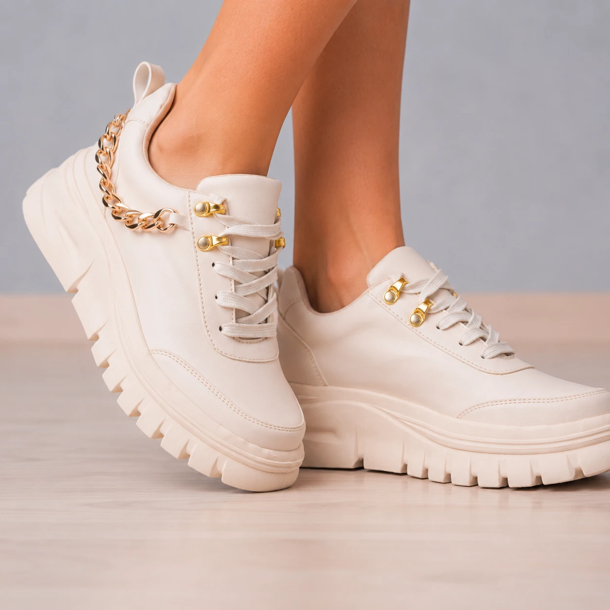 ZAPATILLAS URBANAS MUJER MONTPELIER BEIGE - 1