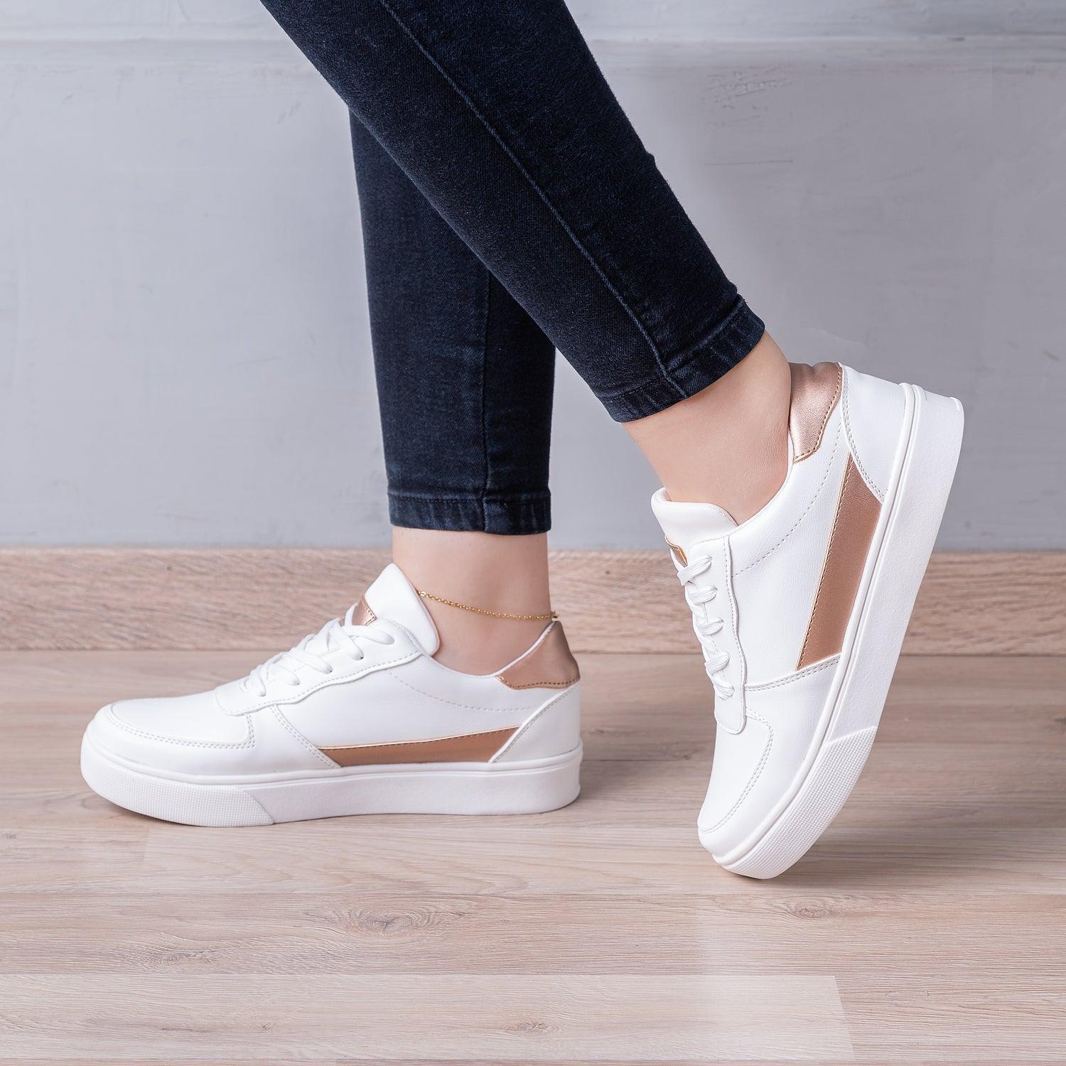 ZAPATILLAS URBANAS MUJER LINE DORADO - 1