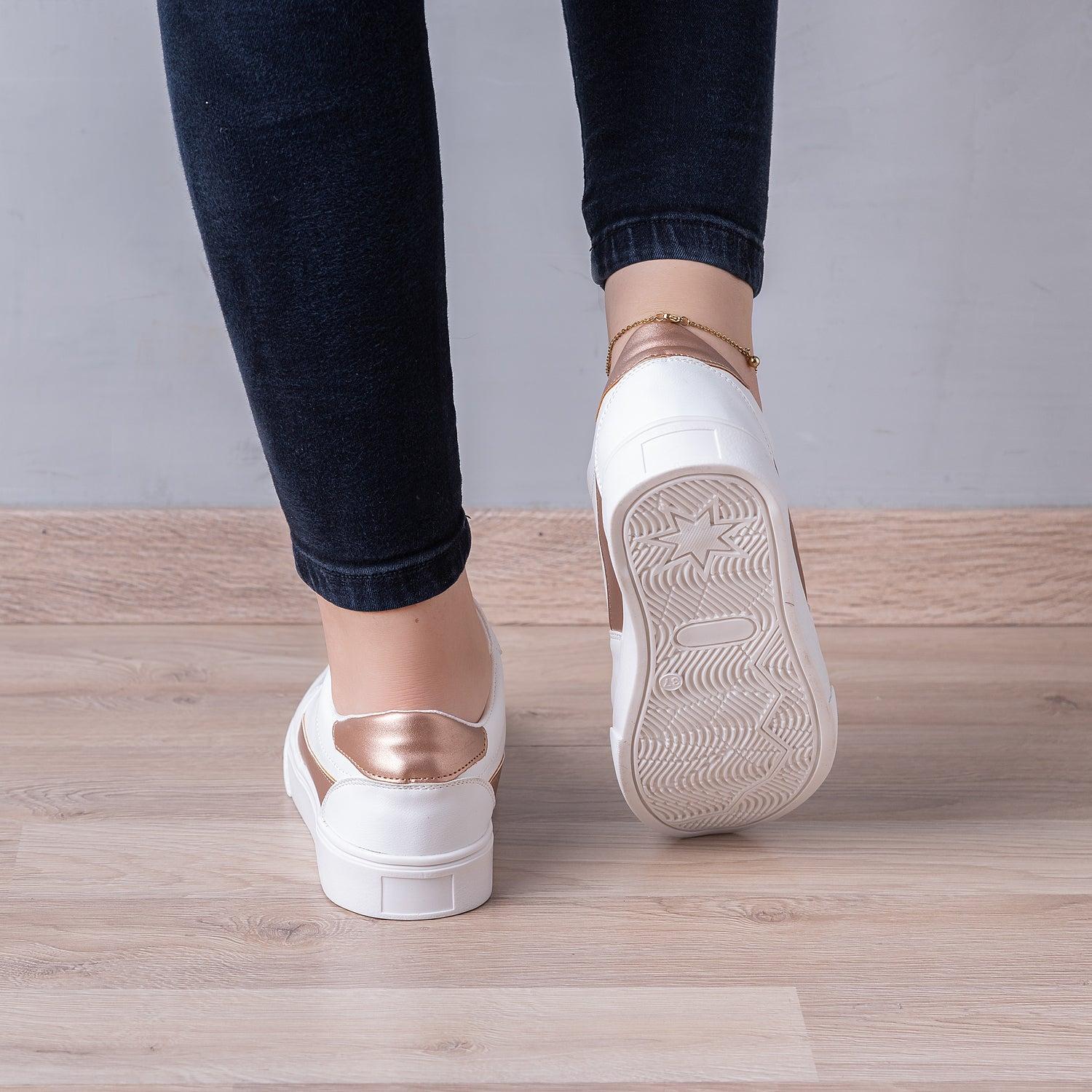 ZAPATILLAS URBANAS MUJER LINE DORADO - 3