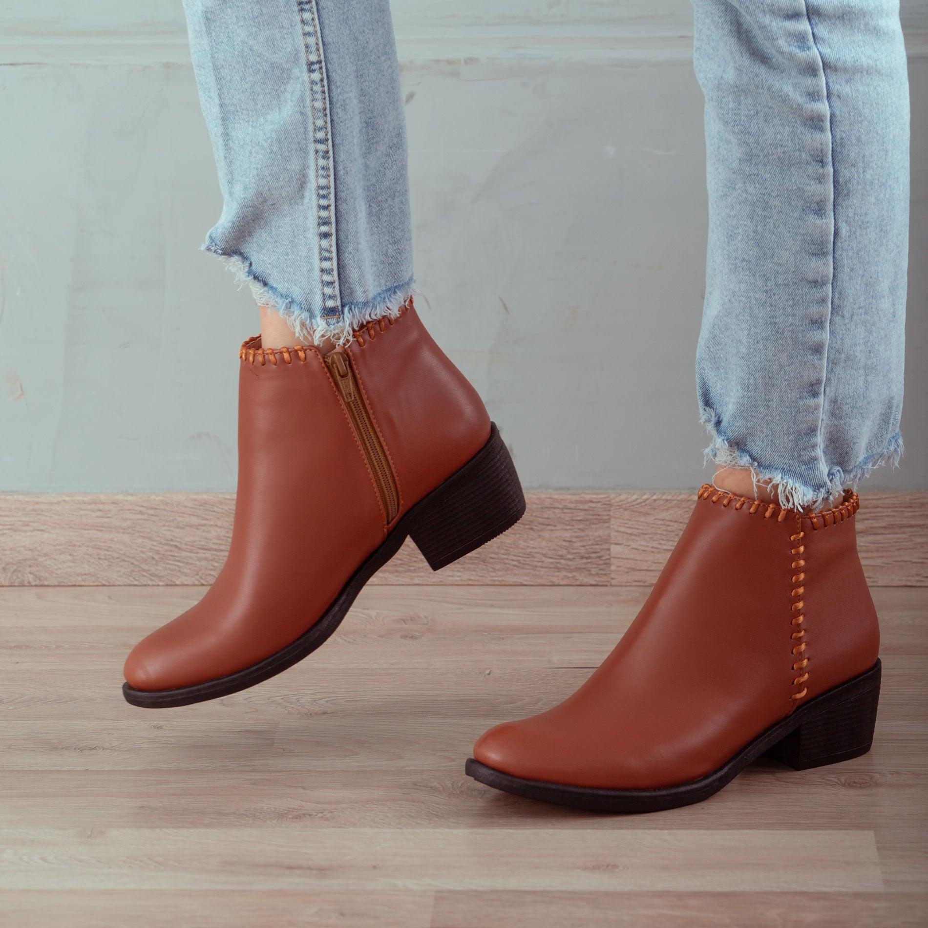 BOTINES MUJER ALBANY CAMEL - 1