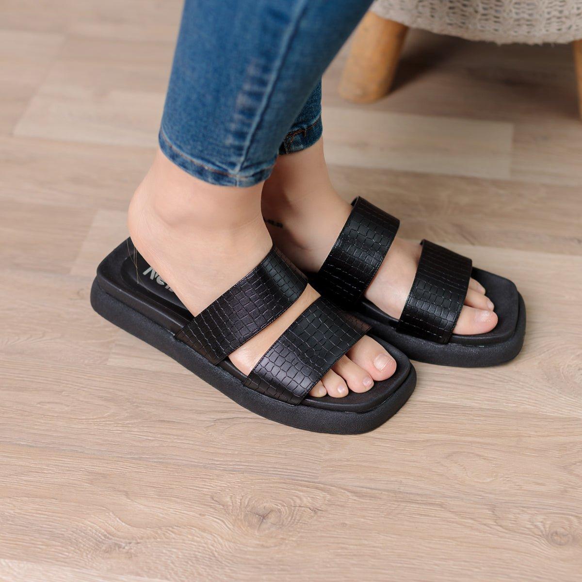 SANDALIAS CASUALES MUJER CHICORITA NEGRO - 2