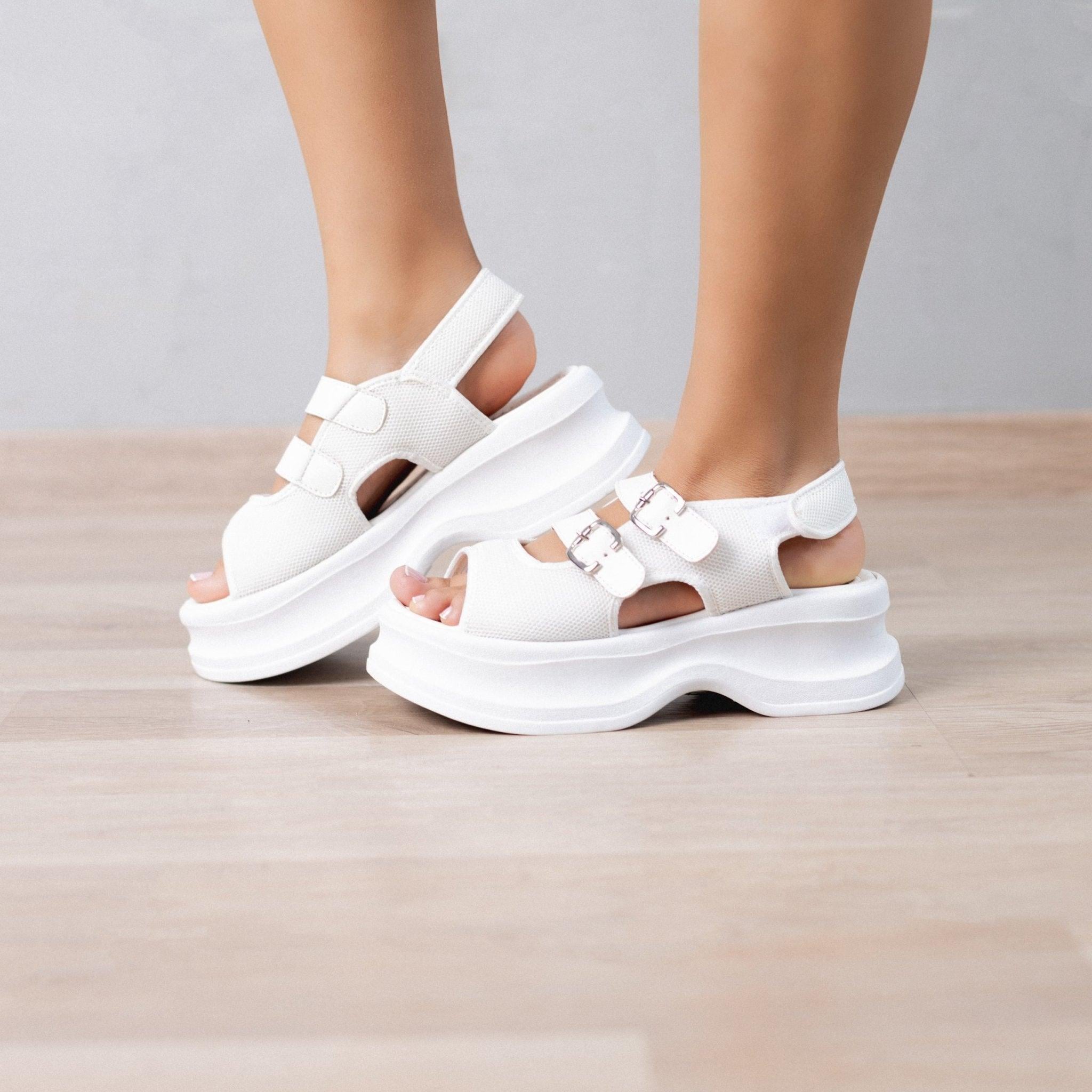 SANDALIAS CASUALES MUJER GORAN BLANCO - 1