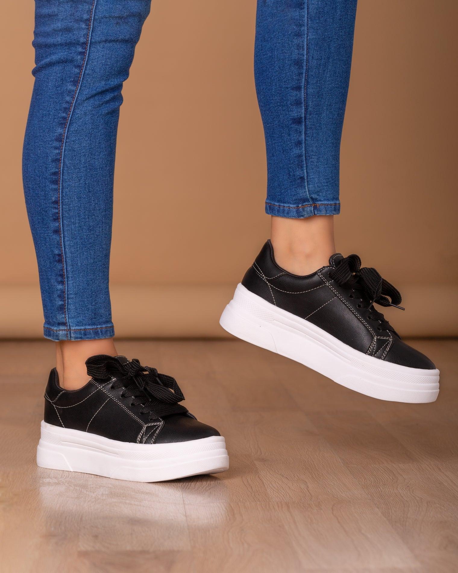 ZAPATILLAS URBANAS MUJER BENARES NEGRO - 1