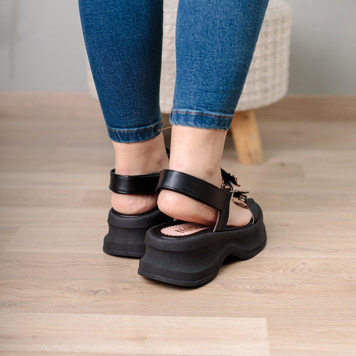 SANDALIAS CASUALES MUJER DUSA NEGRO - 3
