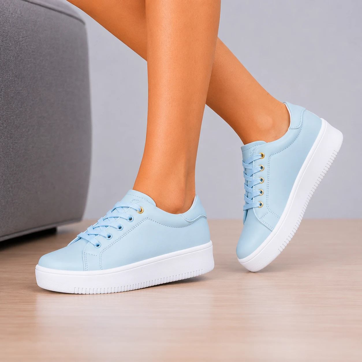 ZAPATILLAS URBANAS MUJER ORLANDO CELESTE - 1