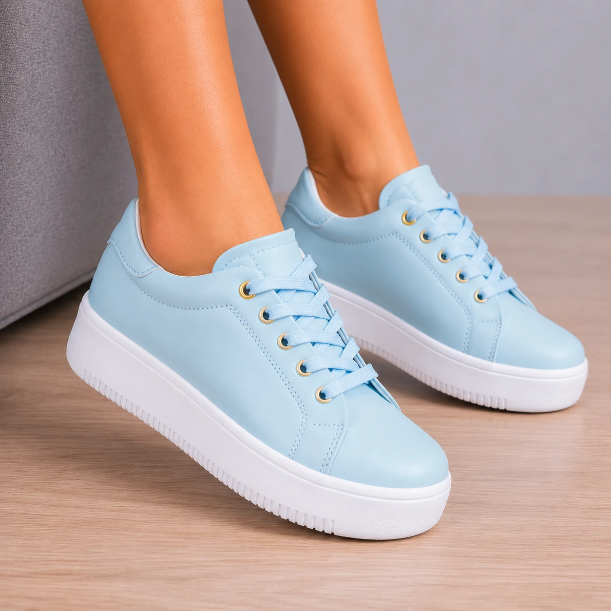 ZAPATILLAS URBANAS MUJER ORLANDO CELESTE - 5