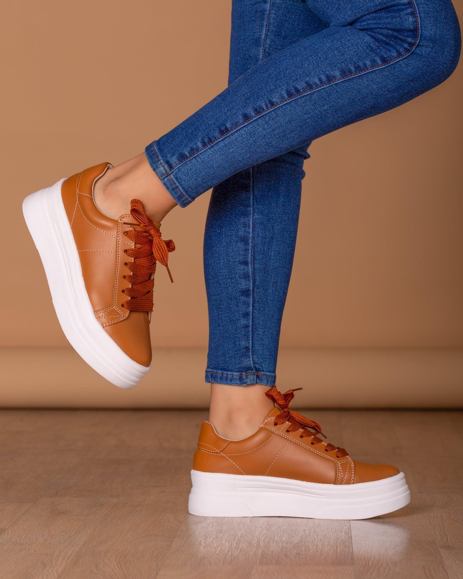 ZAPATILLAS URBANAS MUJER BENARES CAMEL - 1