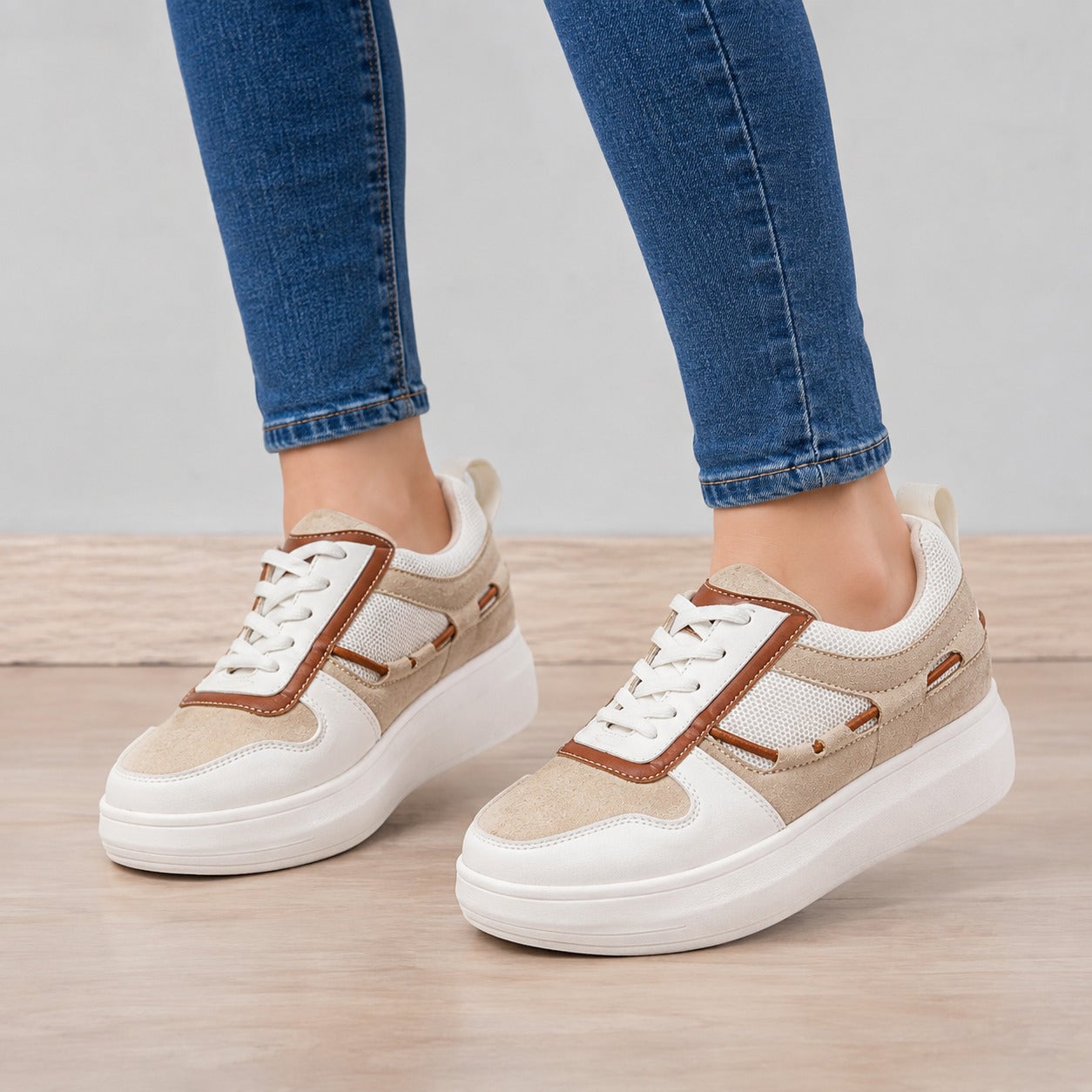 ZAPATILLAS URBANAS MUJER NOVA CAMEL - 3