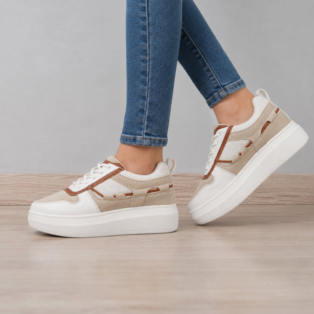 ZAPATILLAS URBANAS MUJER NOVA CAMEL - 5