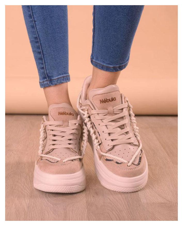 ZAPATILLAS URBANAS MUJER LIZ BEIGE - 2