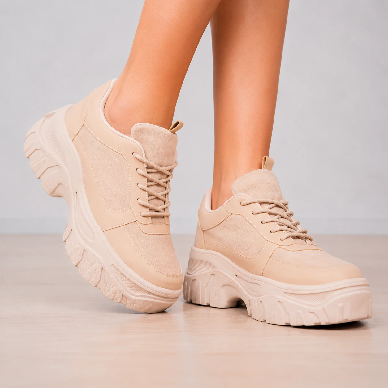 ZAPATILLAS URBANAS MUJER MONTEROS BEIGE - 5