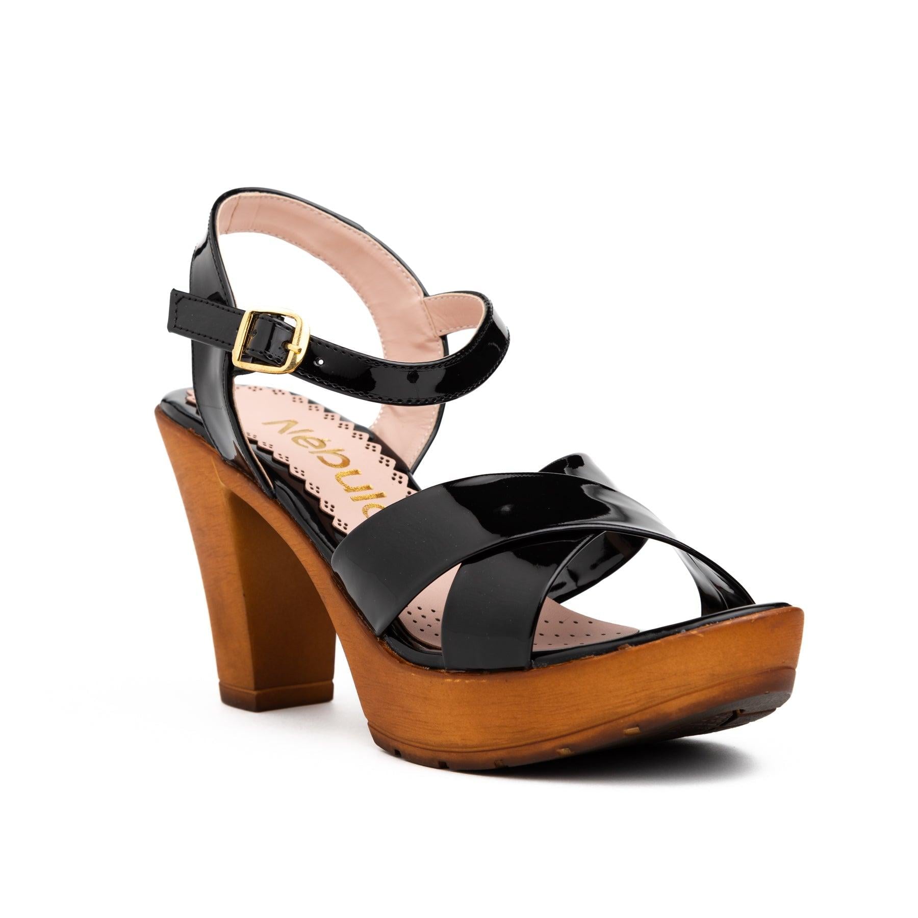 SANDALIAS DE VESTIR MUJER GUIVIN 2.0 NEGRO CHAROL - 5