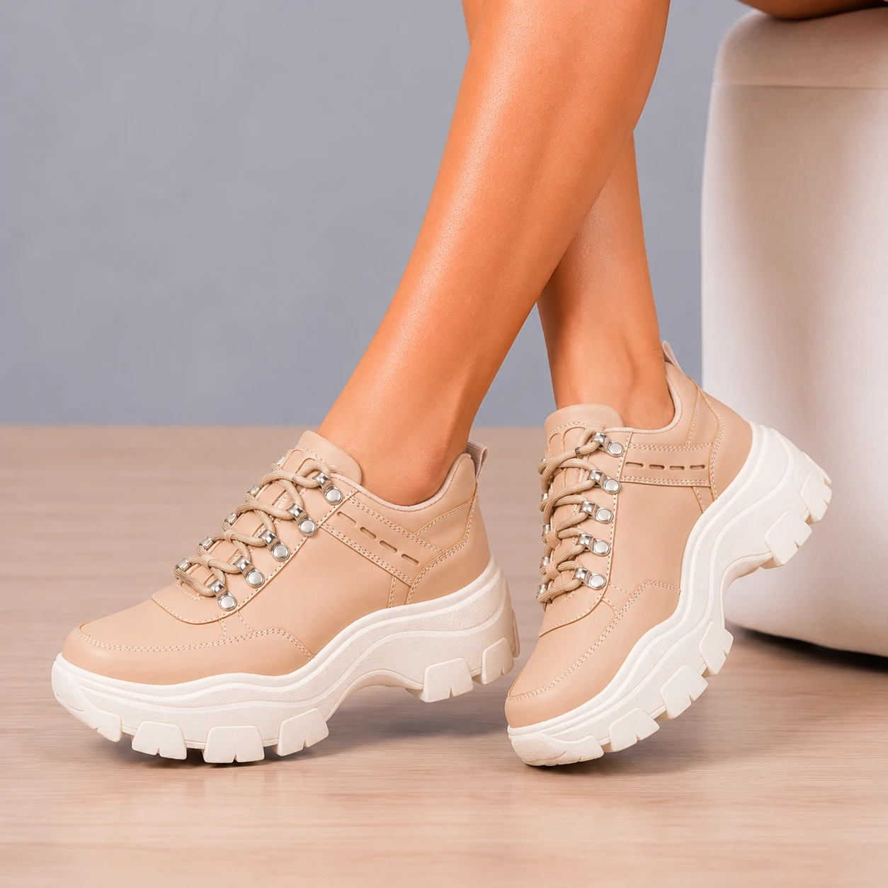 ZAPATILLAS URBANAS MUJER GOLDEN BEIGE - 1