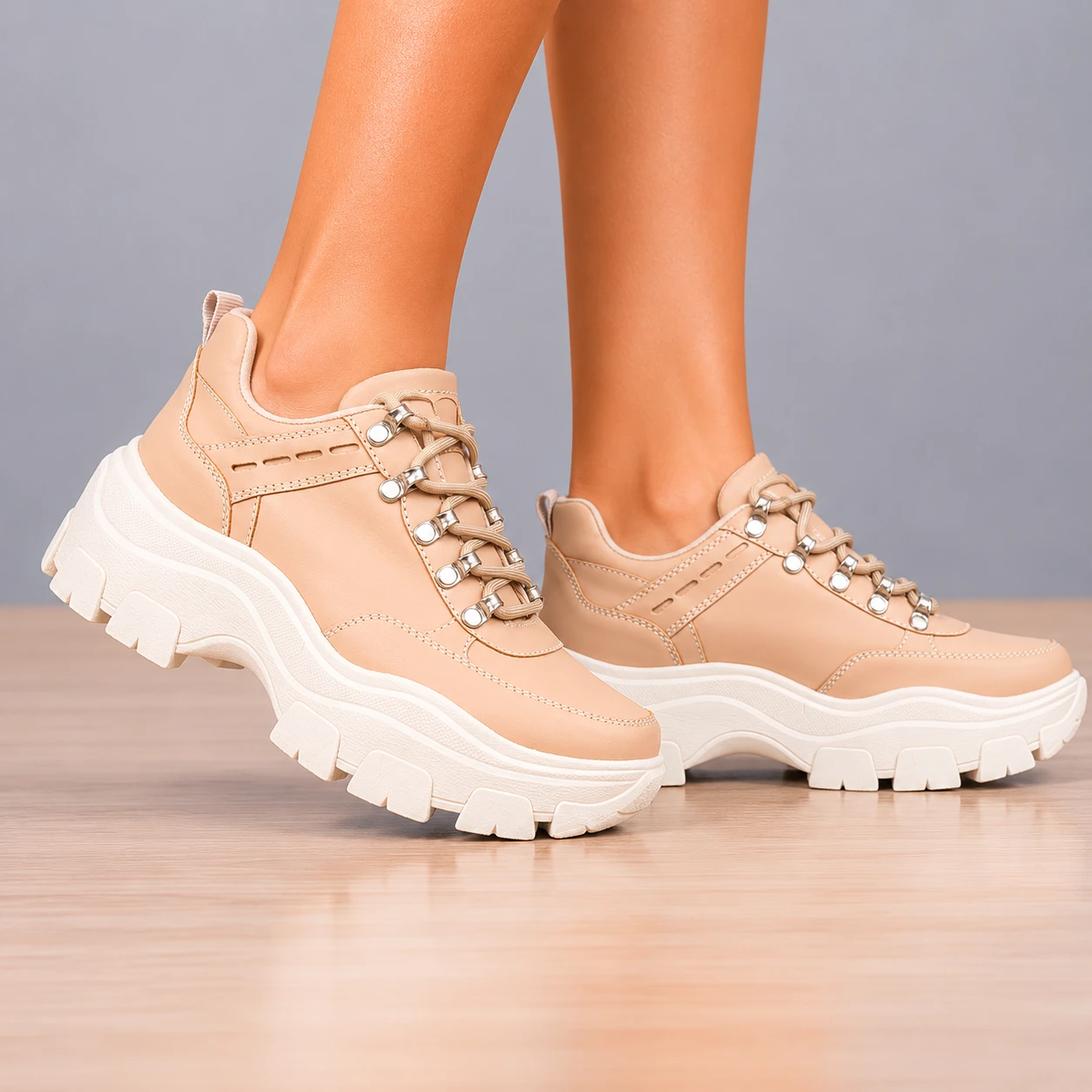 ZAPATILLAS URBANAS MUJER GOLDEN BEIGE - 2