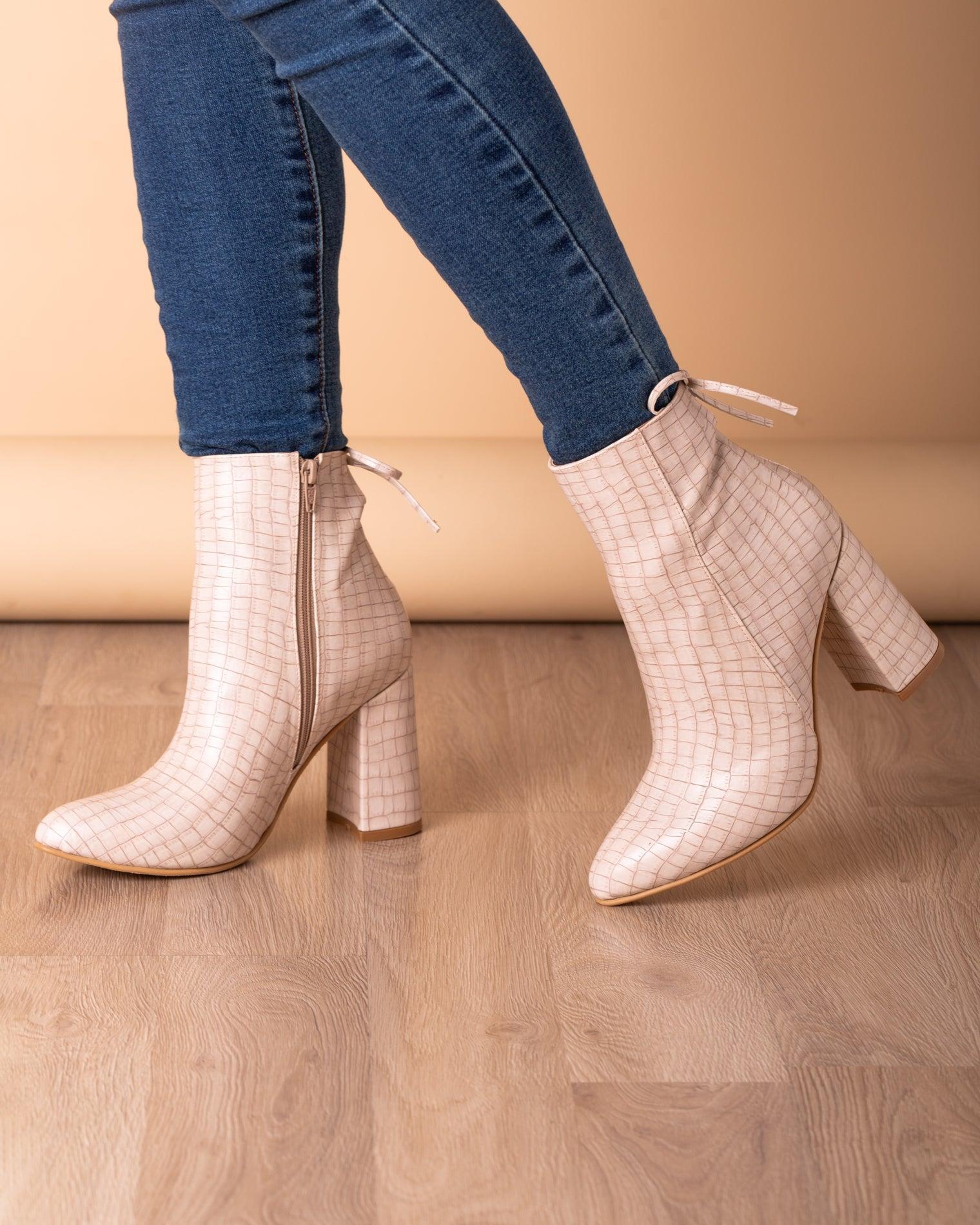 BOTAS MUJER BUBALI HUESO SERPIENTE - 1