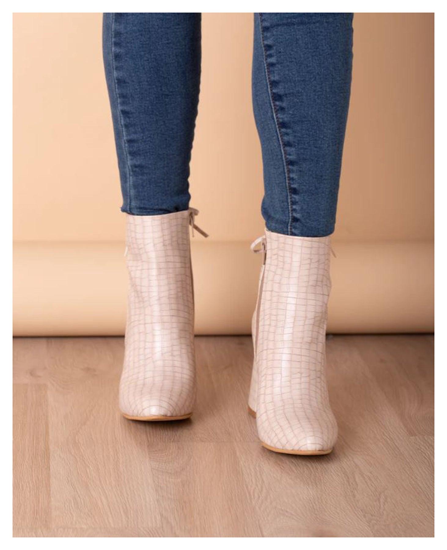 BOTAS MUJER BUBALI HUESO SERPIENTE - 2