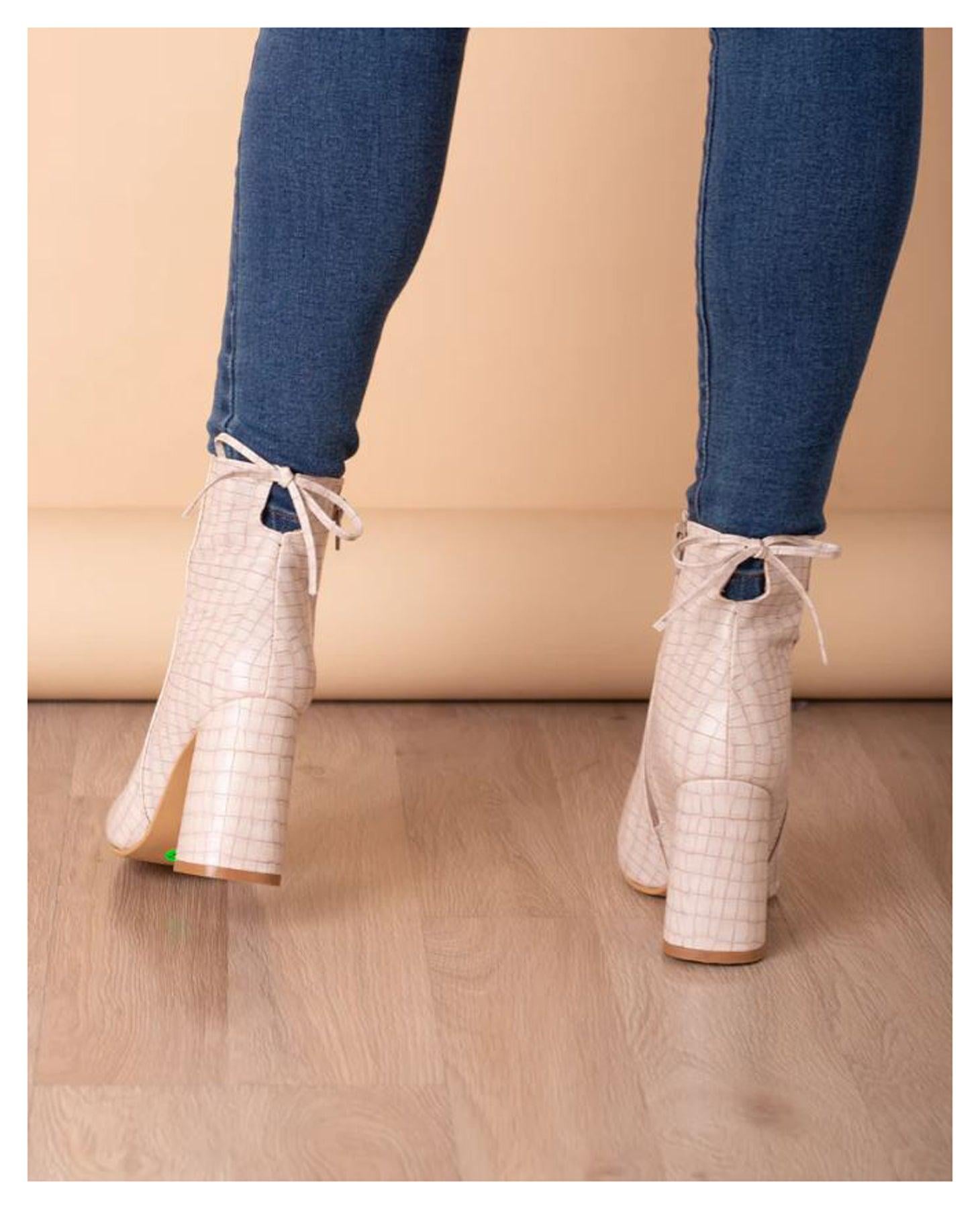 BOTAS MUJER BUBALI HUESO SERPIENTE - 3