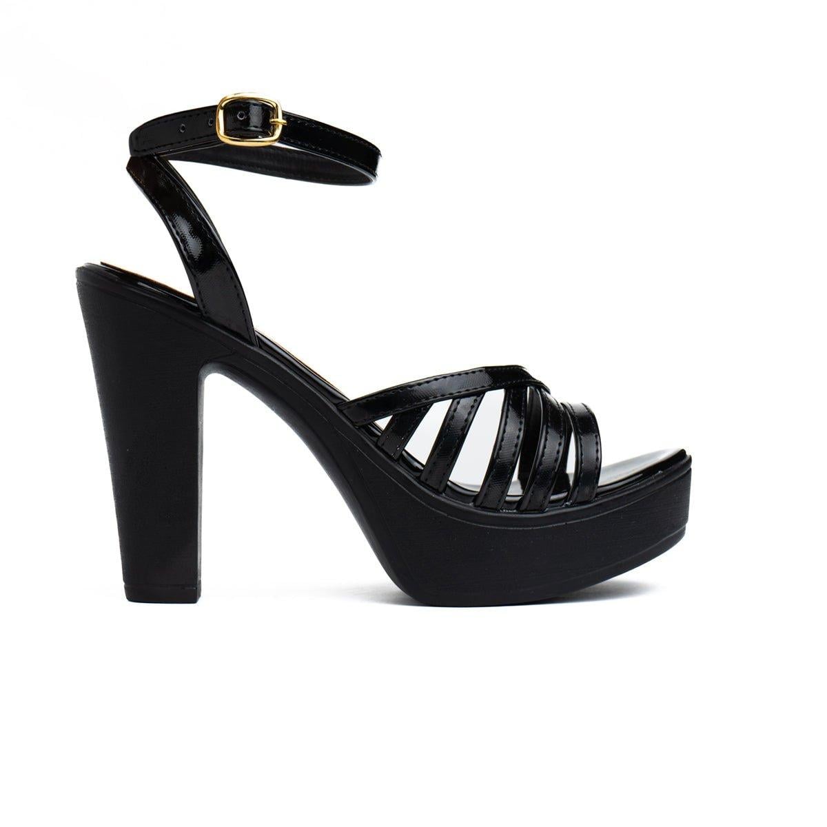 SANDALIAS DE VESTIR MUJER ROXANY NEGRO CHAROL - 4