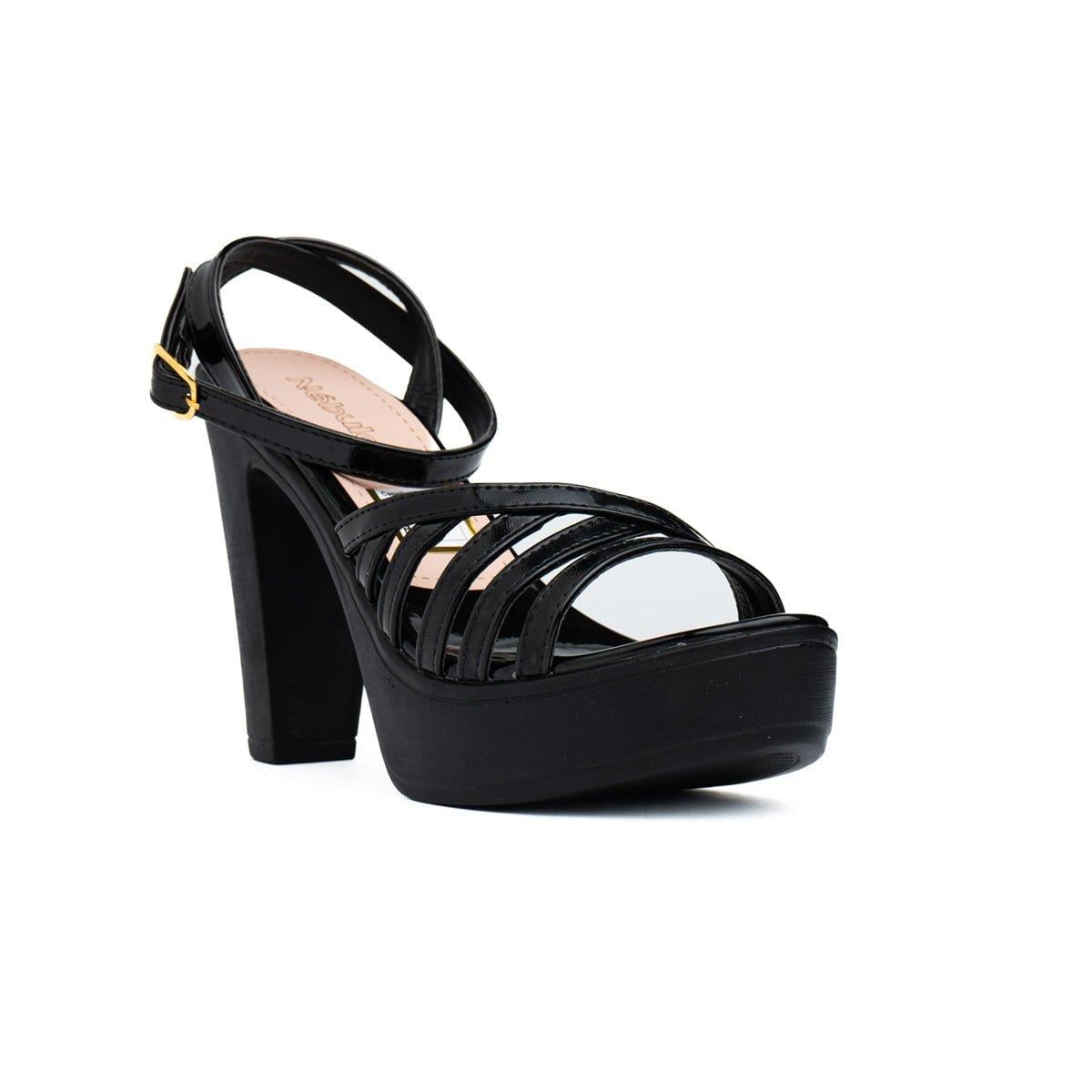 SANDALIAS DE VESTIR MUJER ROXANY NEGRO CHAROL - 5