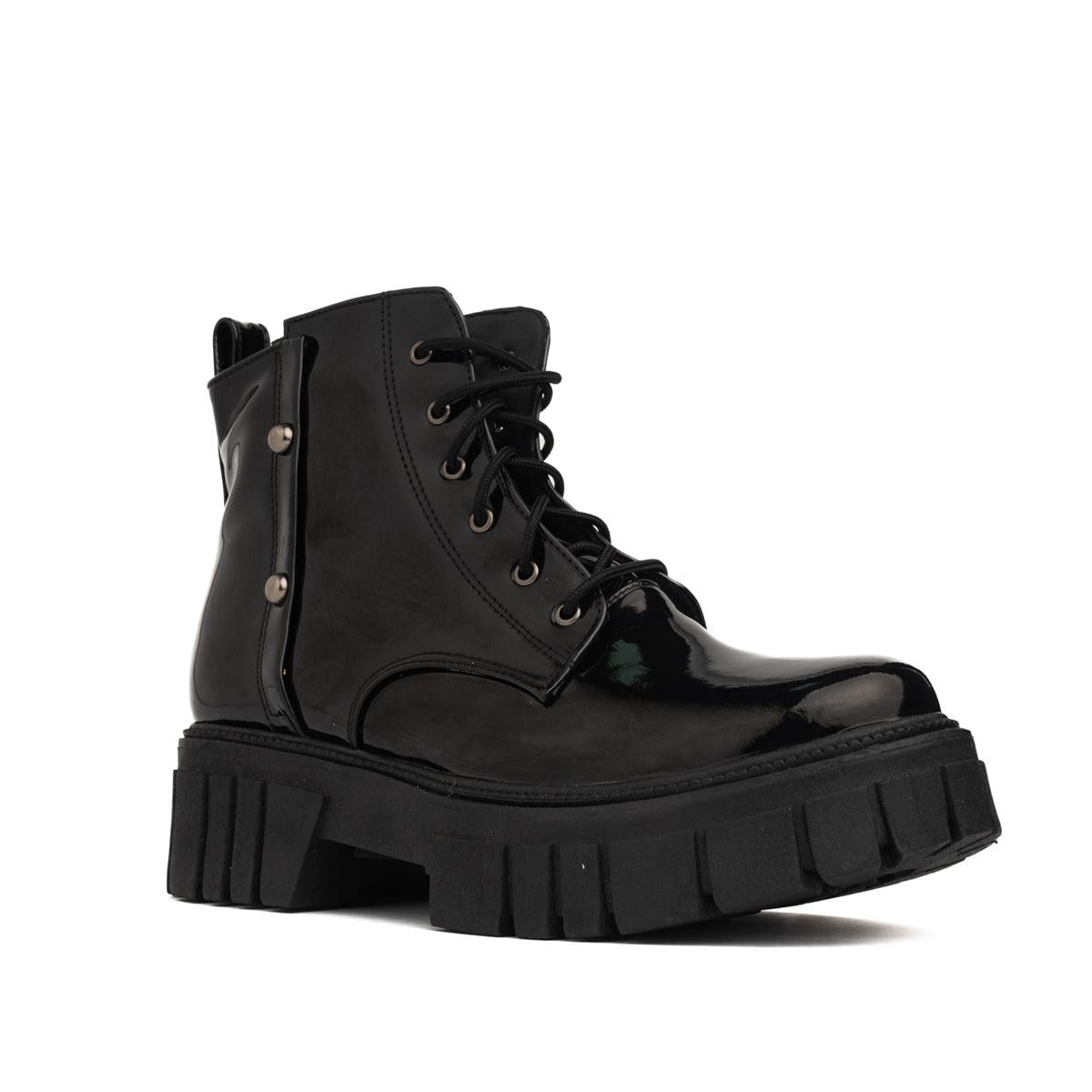 BOTAS MUJER PIRAYU NEGRO CHAROL - 4